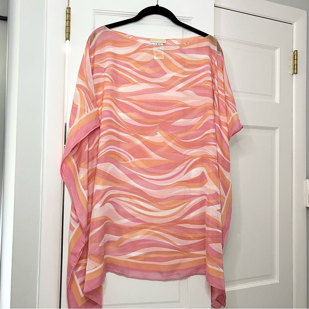 Michael Kors 100%Silk Pink & Orange Swim Coverup